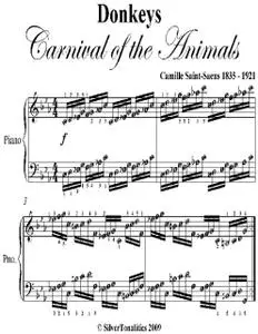 «Donkeys Carnival of the Animals Easy Piano Sheet Music» by Camille Saint Saens