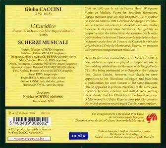 Nicolas Achten, Scherzi Musicali - Giulio Caccini: L'Euridice (2008)