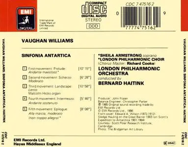 Bernard Haitink, London Philharmonic Orchestra – Vaughan Williams: Sinfonia Antartica (1986)