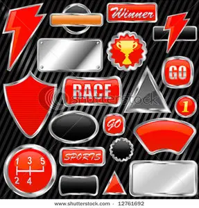Vector chrome graphic elements