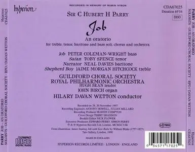 Hilary Davan Wetton, Royal Philharmonic Orchestra, Guildford Choral Society - Hubert Parry: Job (1998)