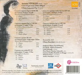 Antonio Vivaldi - Ensemble 415 / Banchini - Concerto a Quattro Violini (2006, Zig Zag # ZZT070902)