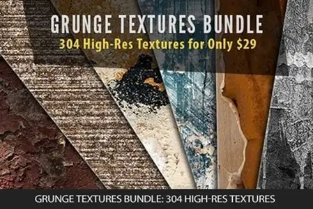 Grunge Textures Bundle: 304 High-Res Textures