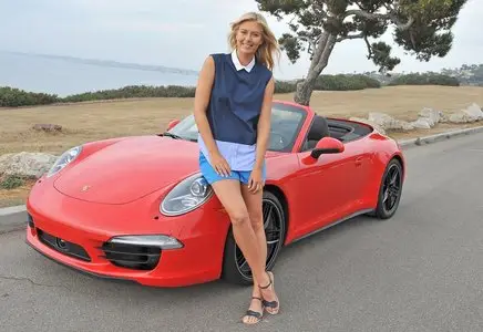 Maria Sharapova poses during a Porsche shooting in Manhattan Beach on July 11, 2013