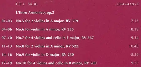 A.Vivaldi - Concertos and Sonatas, opp.1-12, I Solisti Veneti - Claudio Scimone CD4  of 18CDs