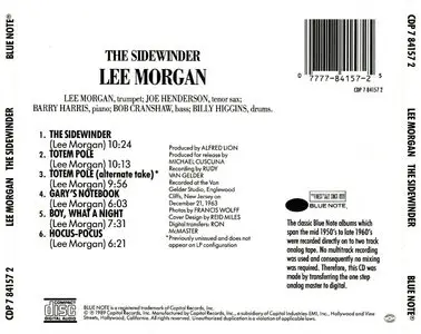 Lee Morgan – The Sidewinder (1963)(Blue Note)(CDP 784157 2)