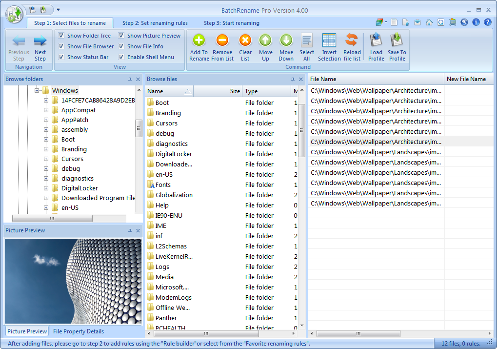 Windows браузер file select. Batch file Renamer. Better file rename for Windows.