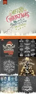 2015 Merry Christmas and happy holidays typographic elements vector 6