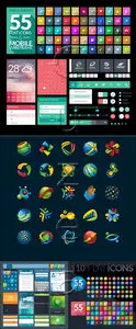 Vector Set of Flat Icons for Mobile App and Web
