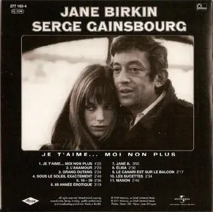 Jane Birkin & Serge Gainsbourg - Je T'aime... Moi Non Plus (1969) {Mercury Records - Vinyl Replica Reissue 2011 Set, CD 1of12}