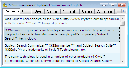 Subject Search Summarizer v4.0