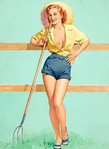 Pin-up art by Pearl Frush