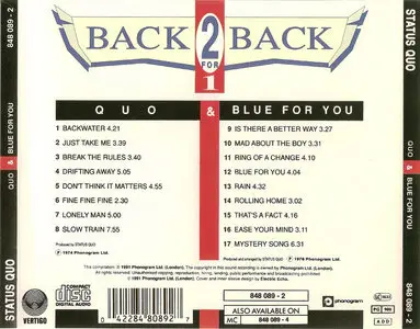 Status Quo  - Quo (1974) & Blue For You (1976) [2 in 1, Vertigo 848 089-2]