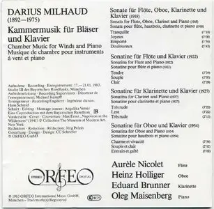 Darius Milhaud - Chanber music for wind and piano