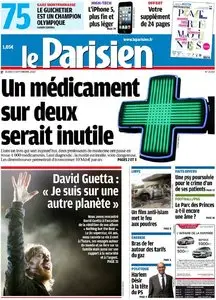 Le Parisien + Cahier Paris du Jeudi 13 Septembre 2012