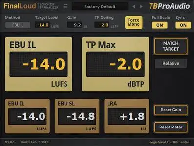 TBProAudio FinalLoud 1.0.2