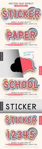 Colorful Stickers - Editable Vector Text Effect