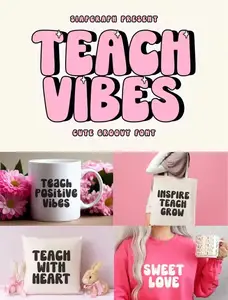Teach Vibes - Retro inspired Groovy Font