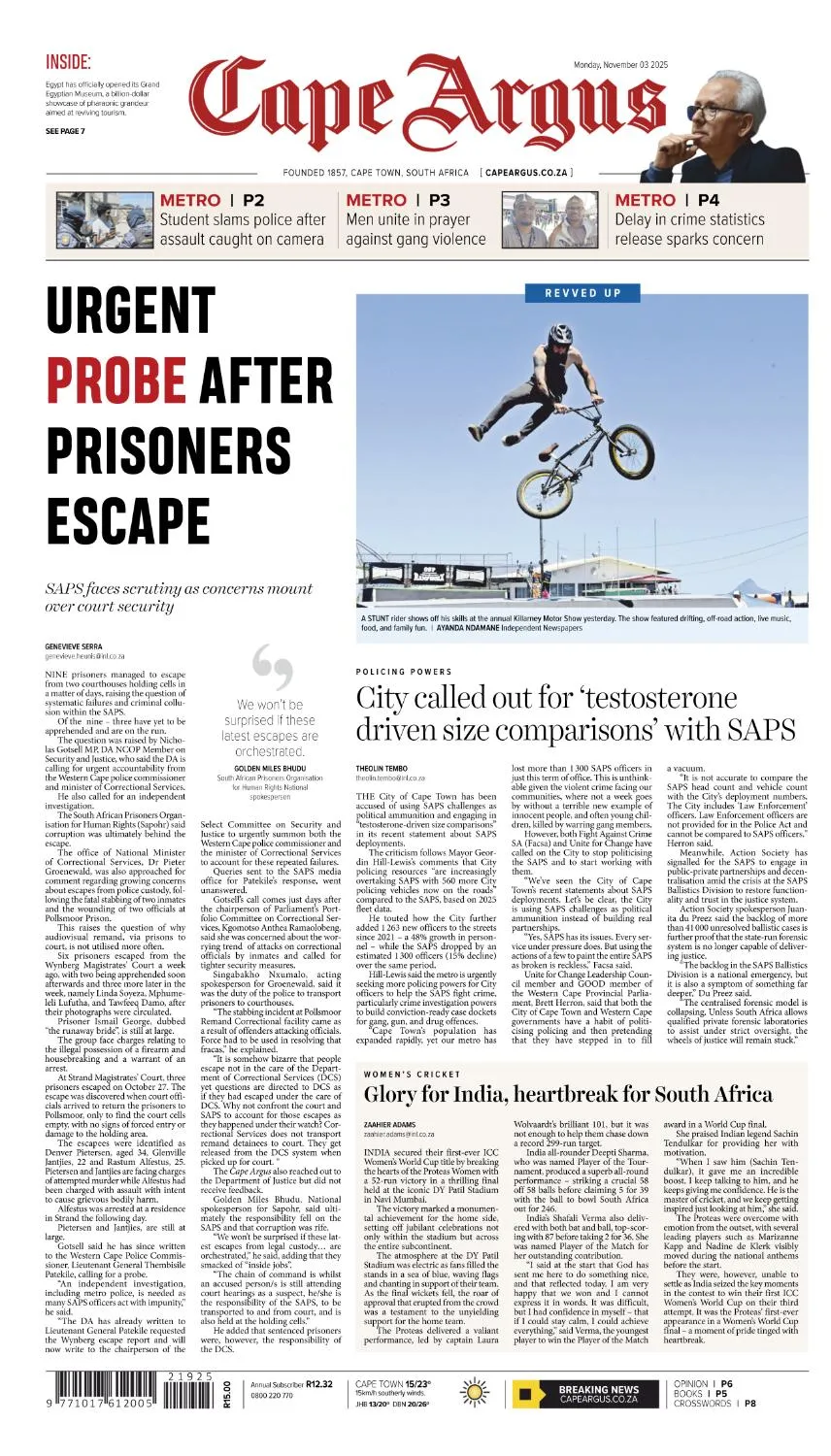 Cape Argus - 3 November 2025