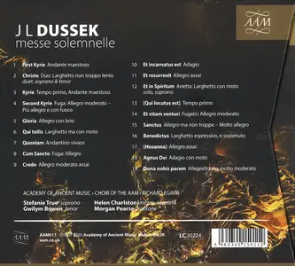 Richard Egarr, The Academy of Ancient Music - Jan Ladislav Dussek: Messe Solemnelle (2020)