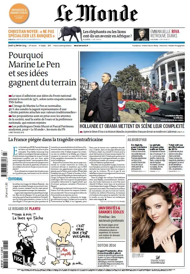 Le Monde & Suppléments du Jeudi 13 Février 2014
