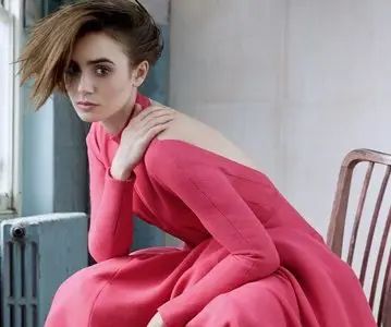Lily Collins by David Roemer for Marie Claire UK October 2014