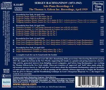 Sergei Rachmaninov - Rachmaninov: Piano Solo Recordings, Vol. 4 (2017)