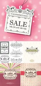 Valentine's Day Cards & Elements Vector