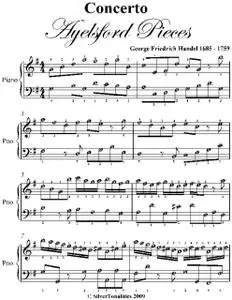 «Concerto Aylesford Pieces Easy Piano Sheet Music» by George Friedrich Handel