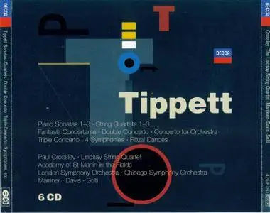 Sir Michael Tippett - Sonatas, Quartets, Double Concerto, Triple Concerto, Symphonies, etc (2005) 6CD Box Set