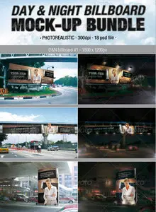 GraphicRiver - Day & Night Billboard Mock-Up Bundle