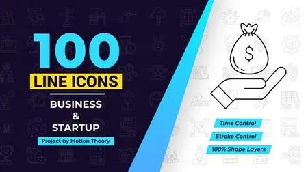 100 Business & Startup Line Icons 38660689