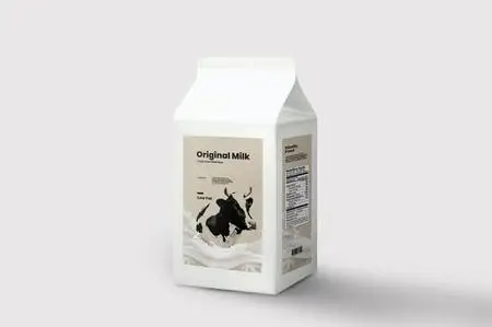 Fresh Milk Box Packaging Mockup