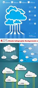 Vectors - Clouds Infographic Backgrounds 5