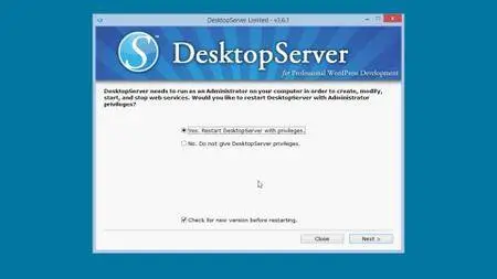 Installing and Running WordPress: DesktopServer