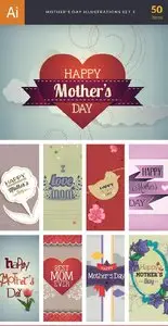 Stock Vectors - Mothers Day Illustrations Set 1