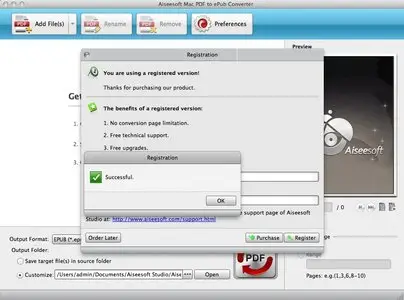 Aiseesoft Mac PDF to ePub Converter 3.2.20 Mac OS X