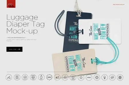 CreativeMarket - Luggage Diaper Tag Mock-up