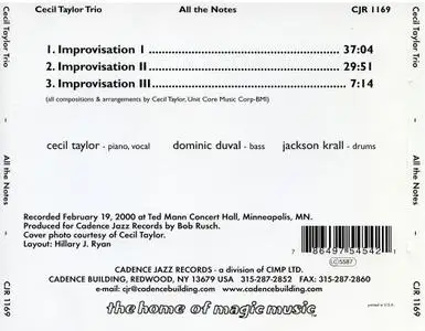 Cecil Taylor - All the Notes (2004)
