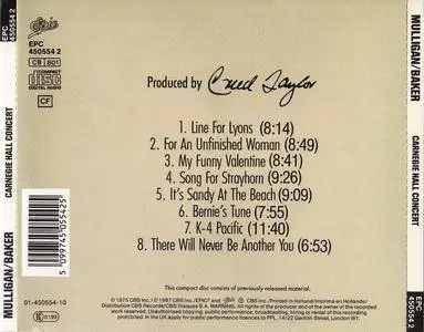 Gerry Mulligan & Chet Baker - Carnegie Hall Concert (1974) {Epic EPC 450554 2 rel 1987}