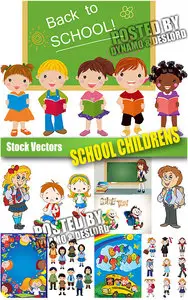 School childrens - Stock Vectors
