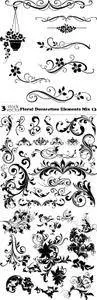 Vectors - Floral Decoration Elements Mix 13