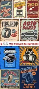 Vectors - Car Garages Backgrounds