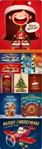 2015 Christmas and New Year creative backgrounds vector 2