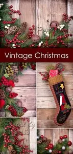 Stock Photo - Pine Branches with Xmas Decorations