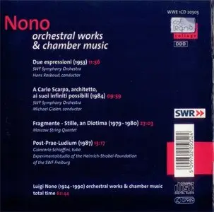 Luigi Nono - Orchestral works & chamber music (2000)