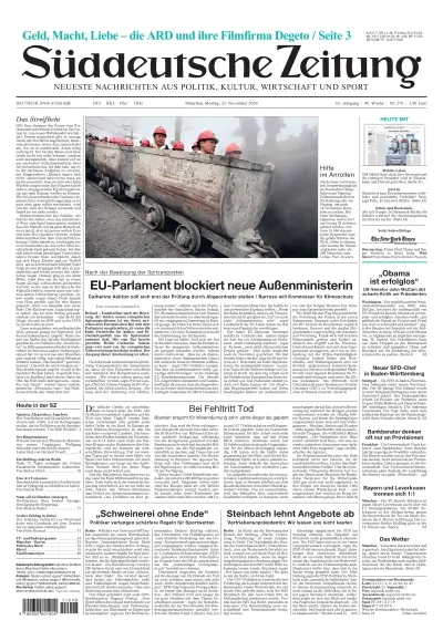 Sueddeutsche Zeitung vom 23.11.2009