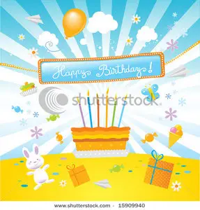 Vector birthday cake happy birthday! banner