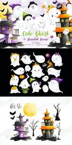 Ghost and Haunted House Clipart