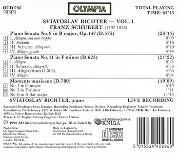 Sviatoslav Richter - Schubert: Piano Sonatas Nos. 9 & 11, Moments Musicaux (1992)